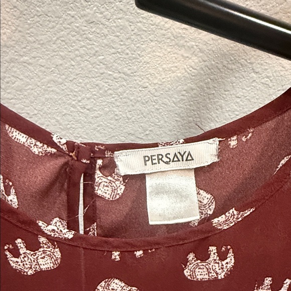 Persaya Maroon Elephant Print Blouse - Picture 2 of 6